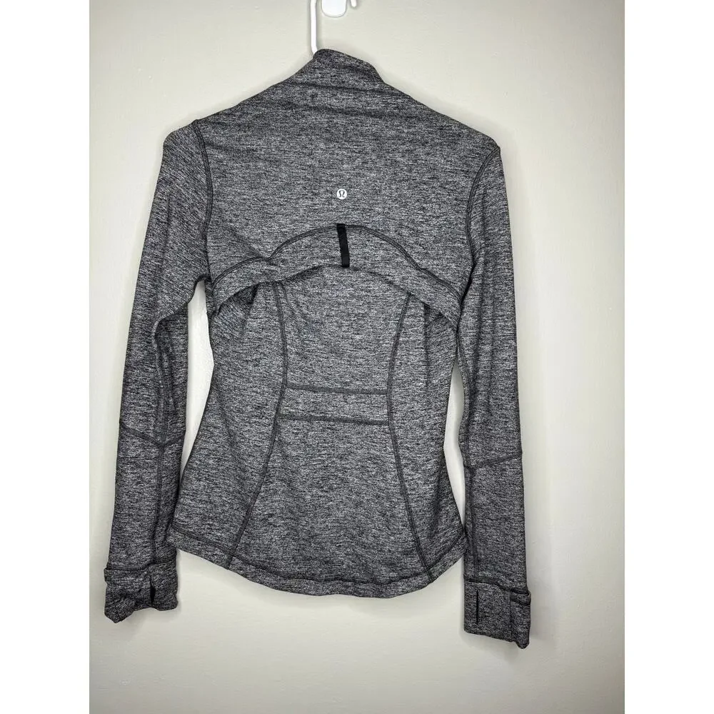 Lululemon Define Jacket Heathered Gray Full Zip Thumbholes Size 6